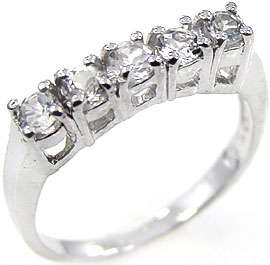Solid 925 Sterling Silver Genuine White Topaz ring